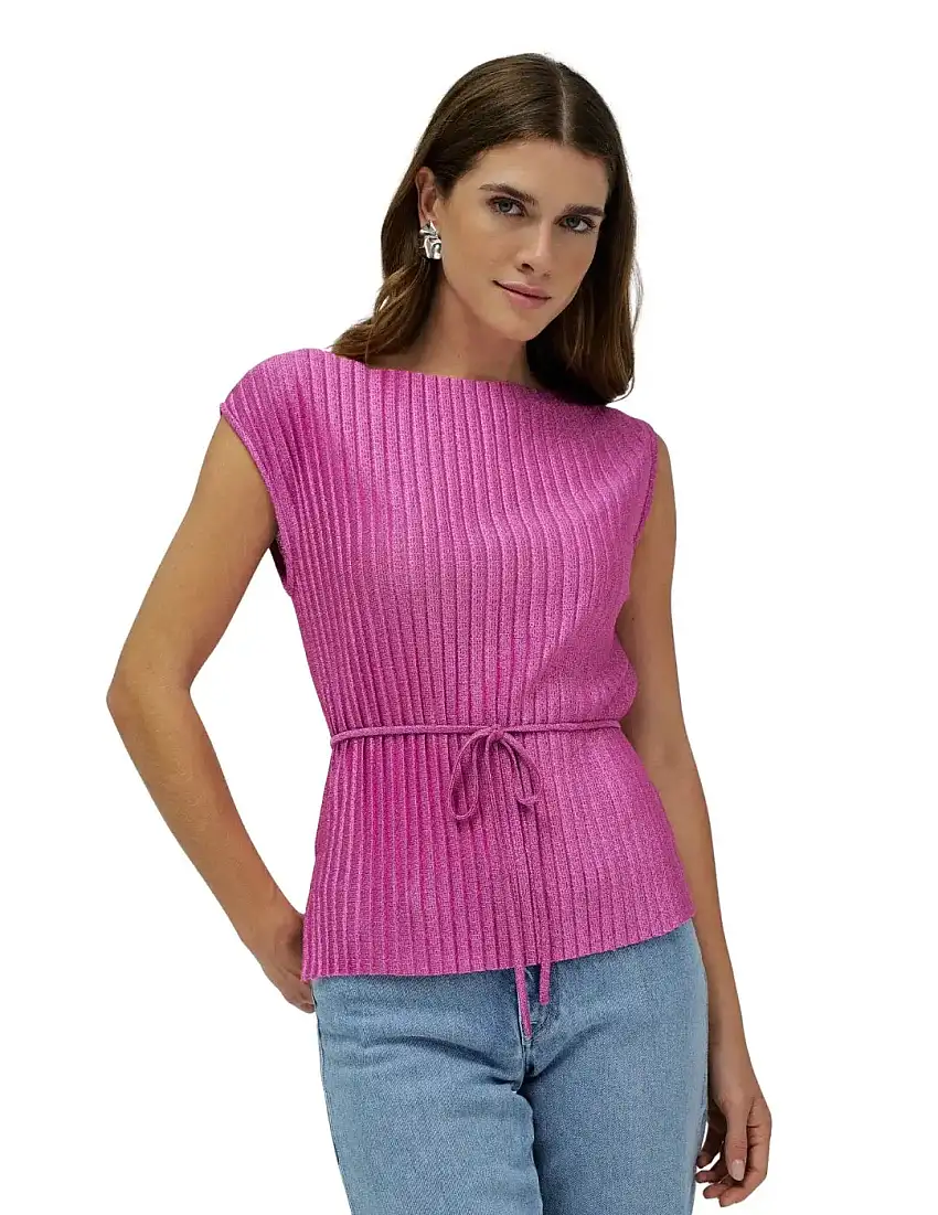 Top Plisado Salsa Jeans Fucsia
