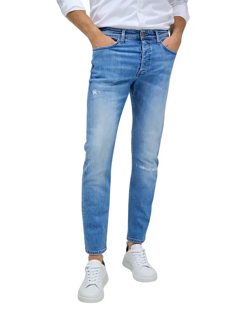 Vaqueros Salsa Jeans Slim Ligeros Rotos Azul