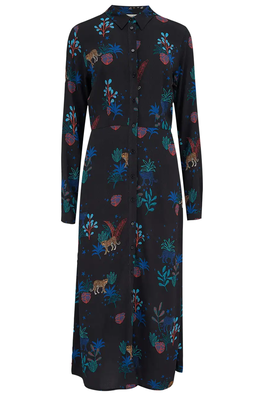Vestido Camisero Clarissa Negro, Night Leopard