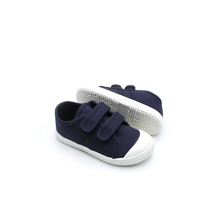 Bamba lona azul marino velcros kids