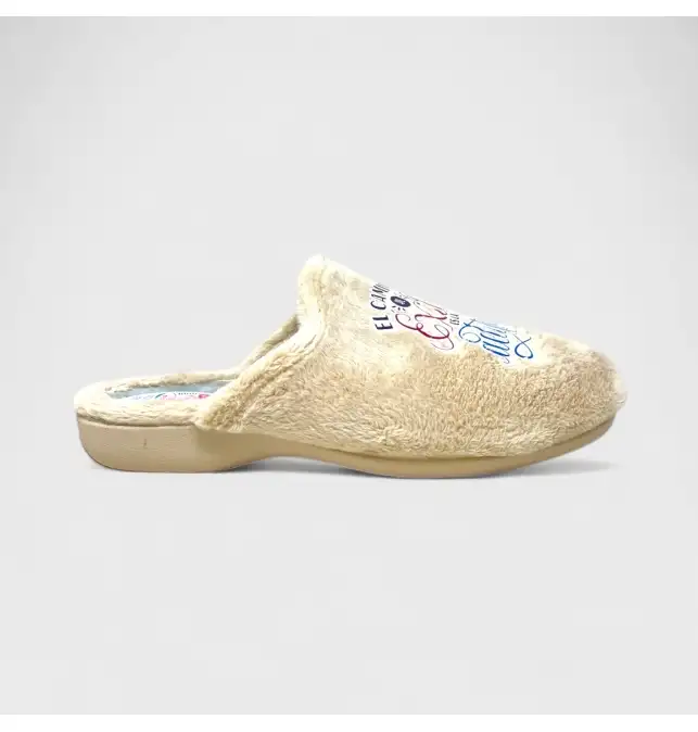 Zapatilla de casa mensaje