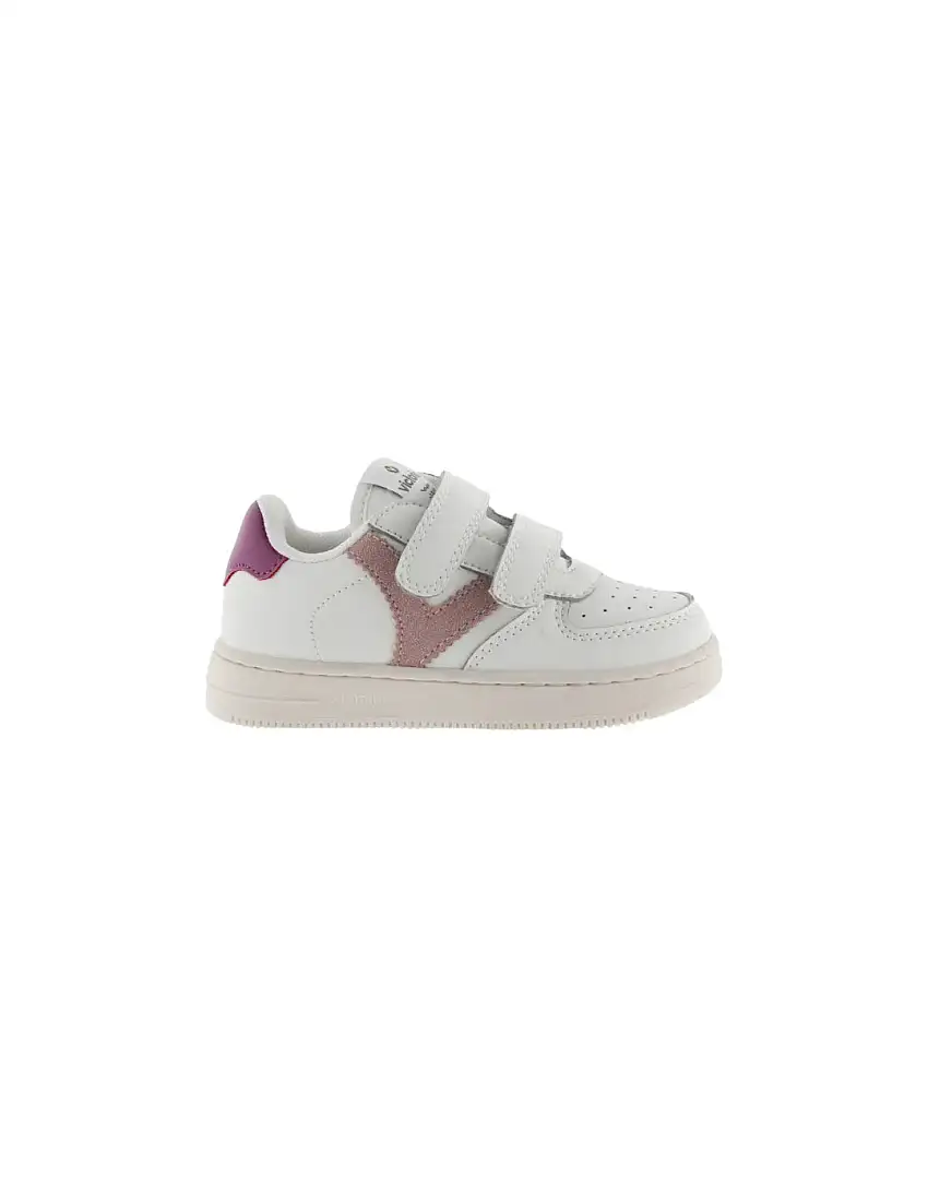 Zapatilla Victoria Tiempo Contraste Rosa Blanco