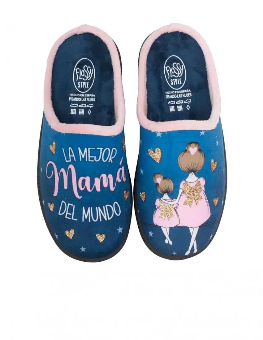 Zapatillas Casa Mensaje La Mejor Mamá Del Mundo