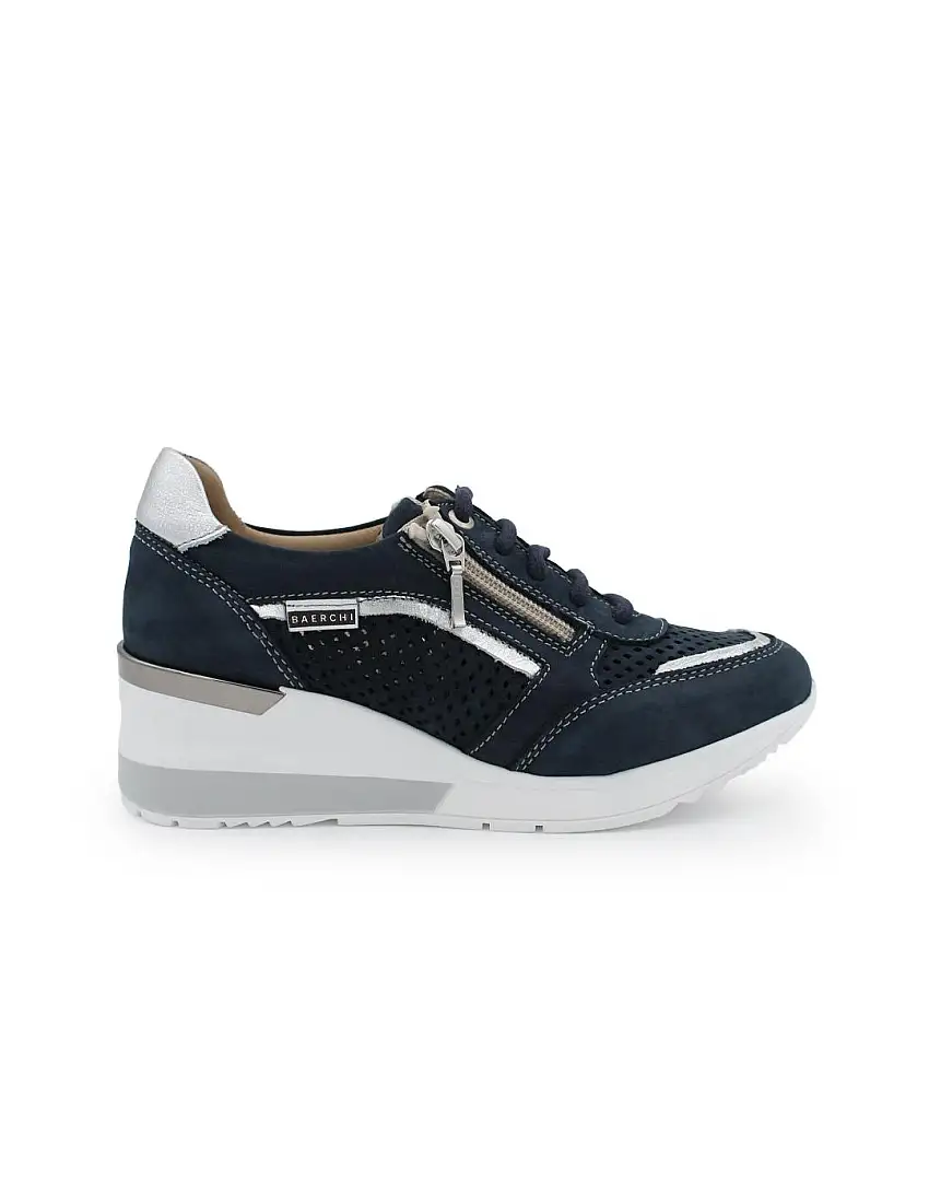Zapatillas Cuña Baerchi 39012 Ancho Especial Mujer Marino