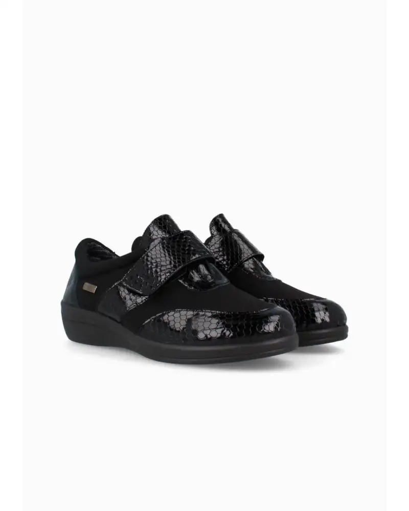 ZAPATO CUÑA PIEL NEGRO