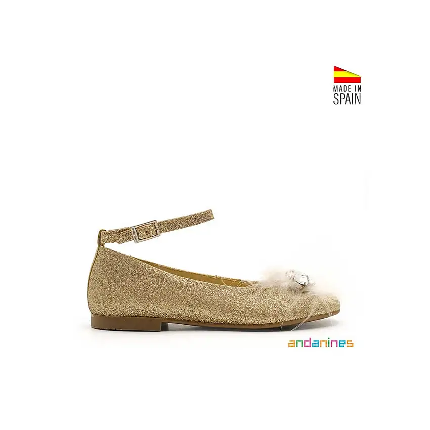 Zapato dorado glitter princess