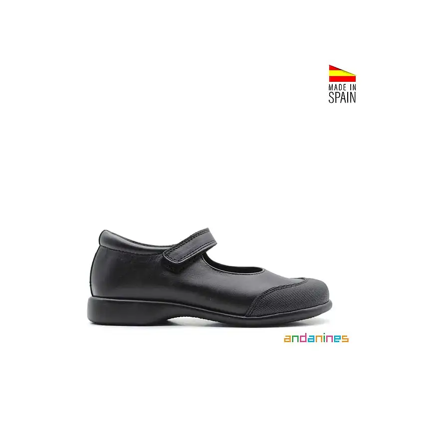 Zapato escolar negro con velcro