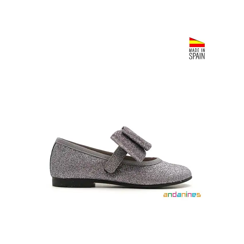 Zapato glitter plata Andanines