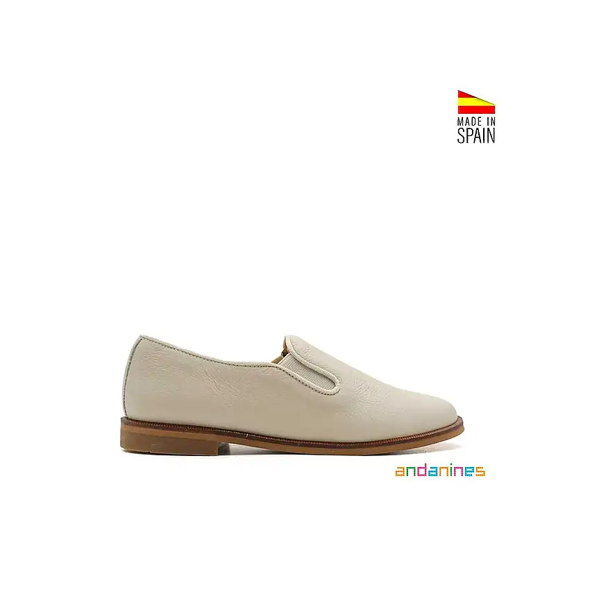 Zapato mocasin elasticos beige