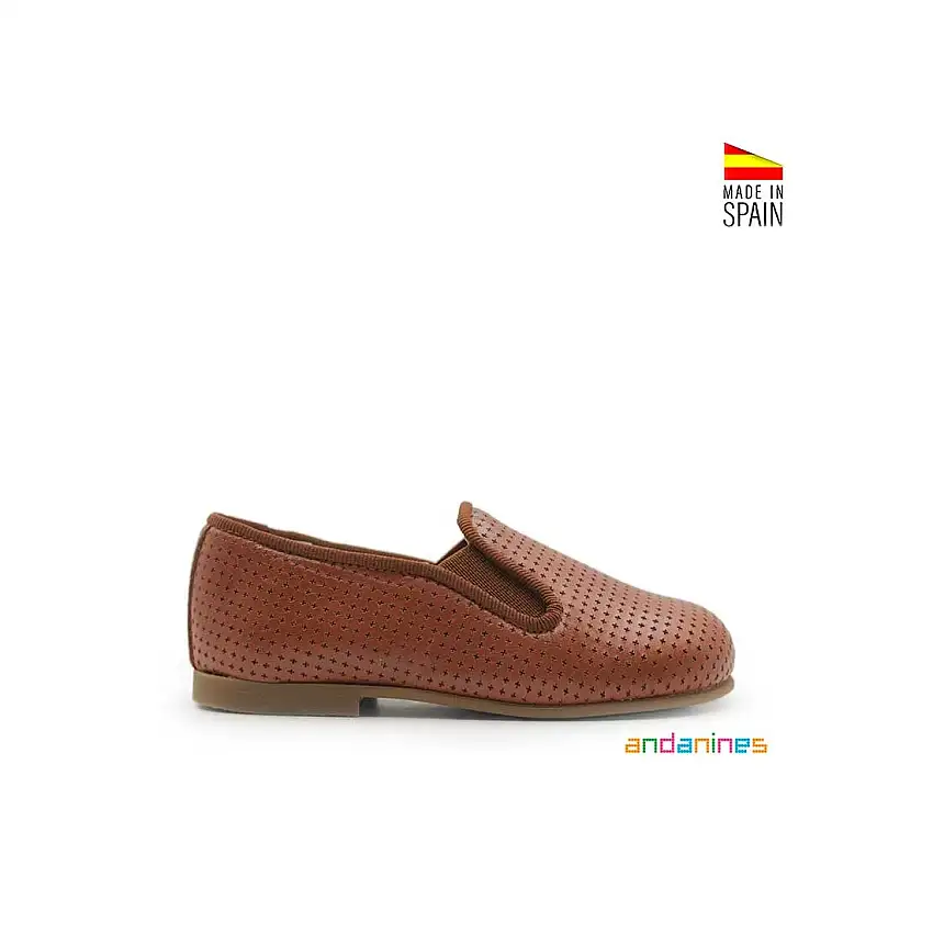 Zapato mocasín elasticos marrón