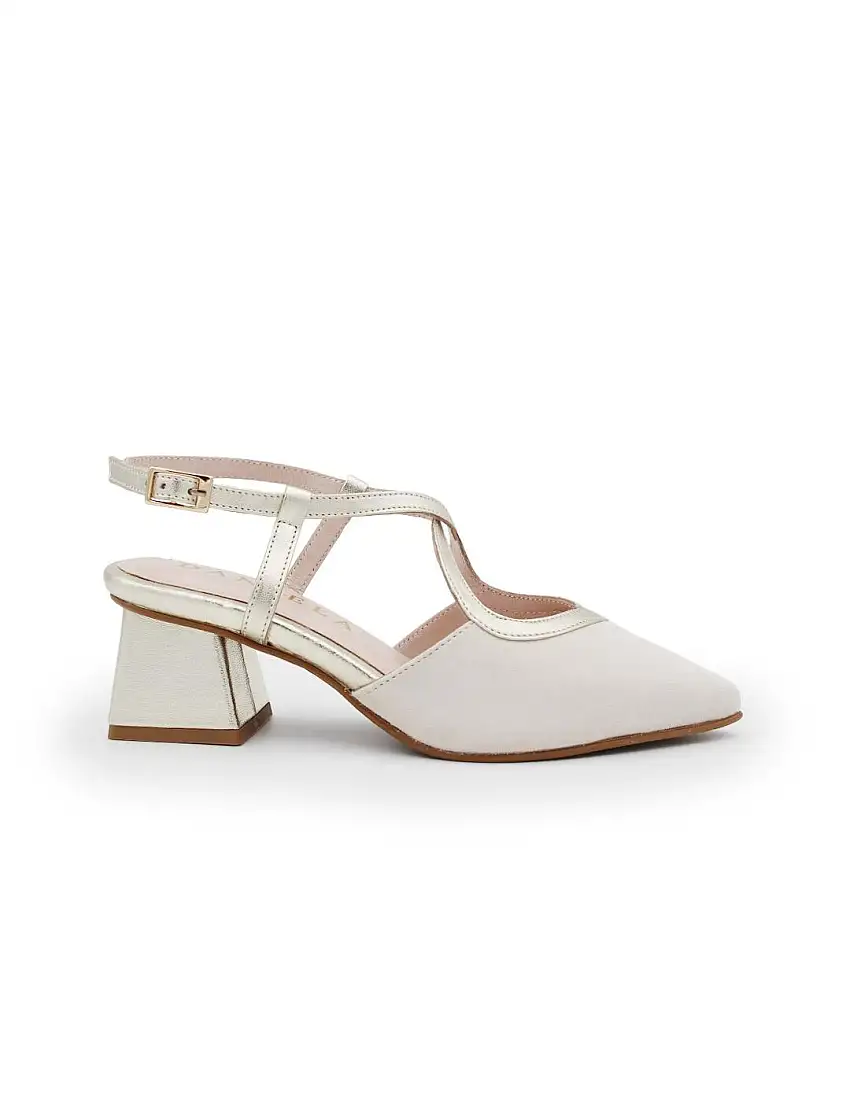 Zapato Mujer Daniela Shoes 26039/001 Ante Marfil / Lotus Oro