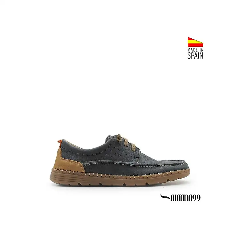 Zapato náutico casual azul marino nobuck