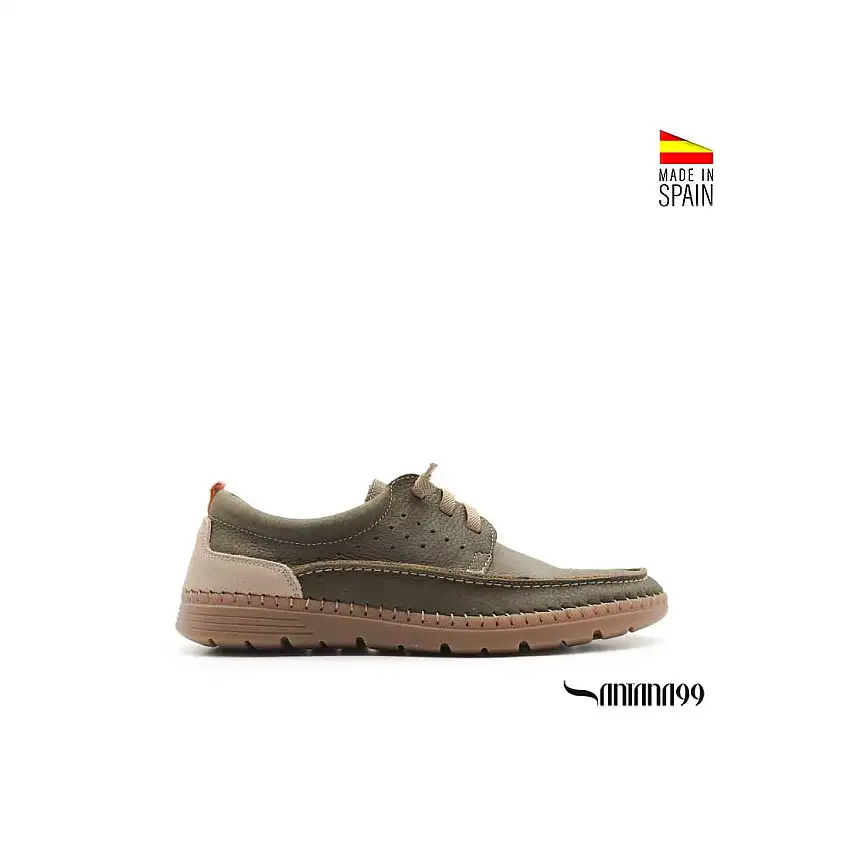Zapato náutico casual verde kaki nobuck