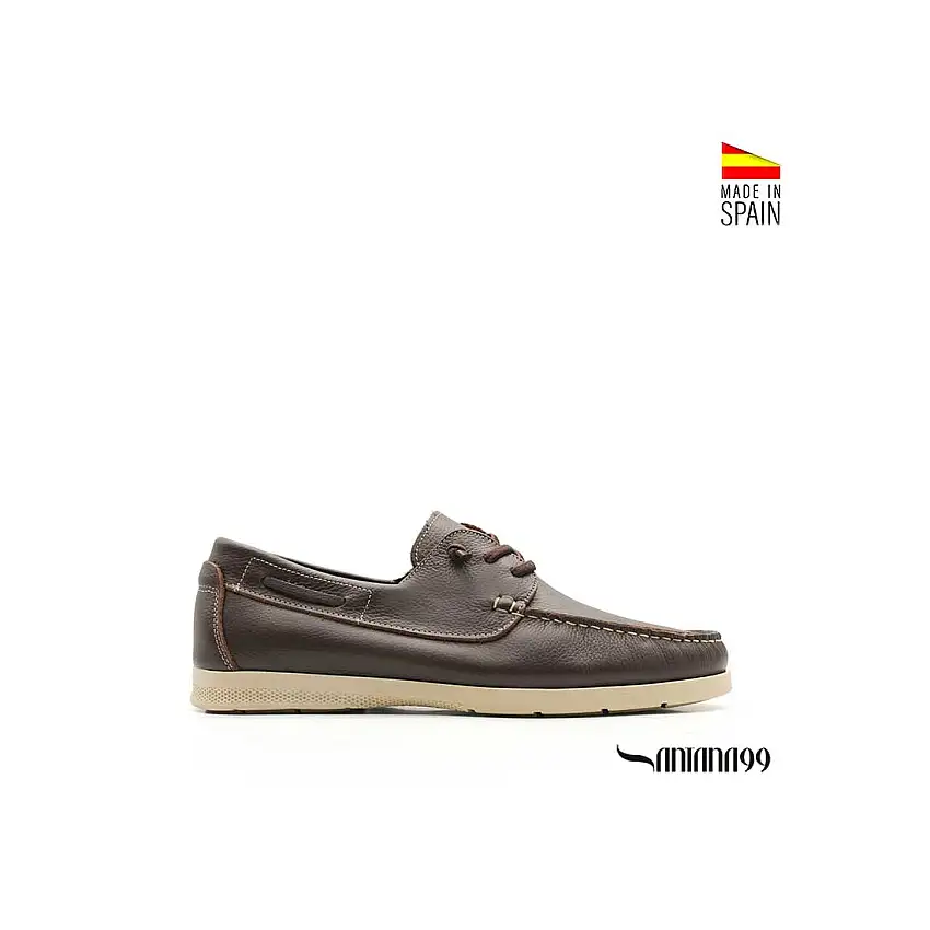 Zapato náutico marrón piel