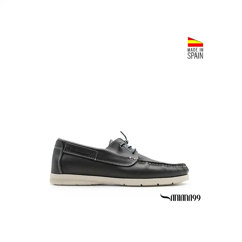 Zapato náutico piel azul marino