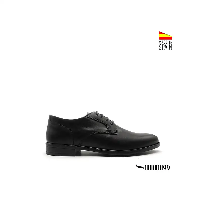 Zapato vestir traje negro de piel