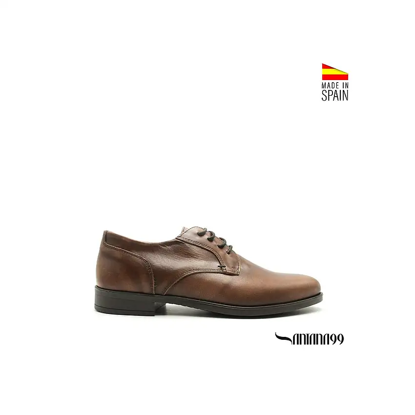 Zapato vestir traje marrón de piel
