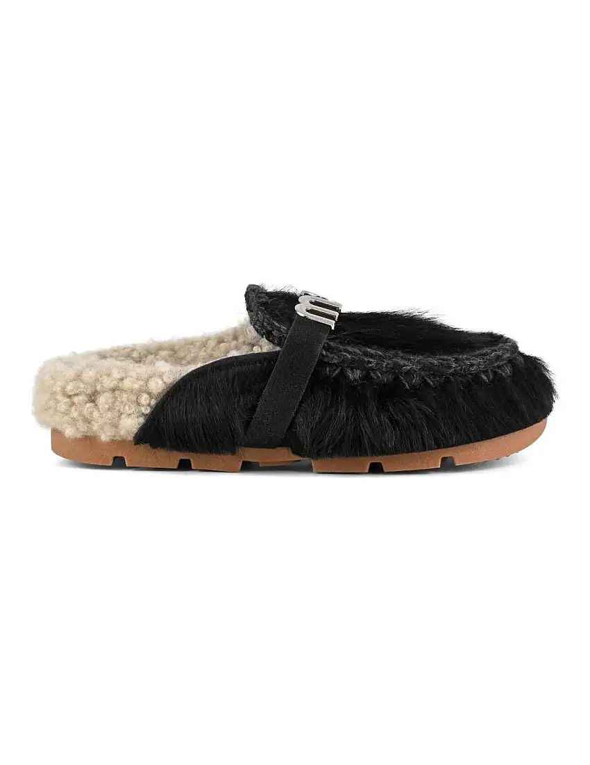 Zueco mujer Mou Winter Bio Pony negro