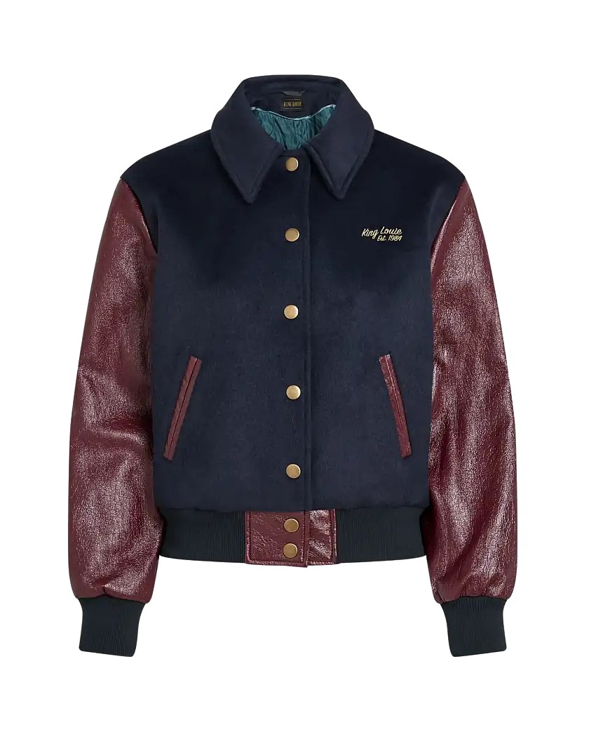 Chaqueta KING LOUIE Billie Baseball Bordeaux Red - Shine