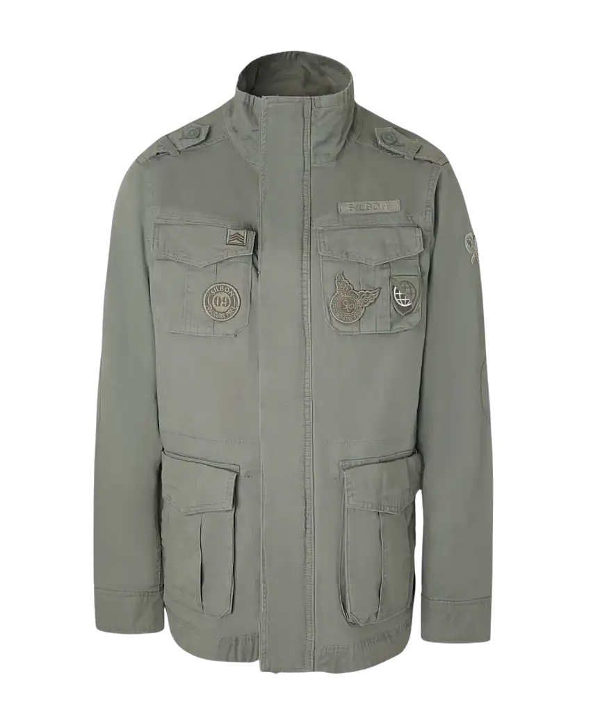 Chaqueta SILBON Militar Parches Dye Verde