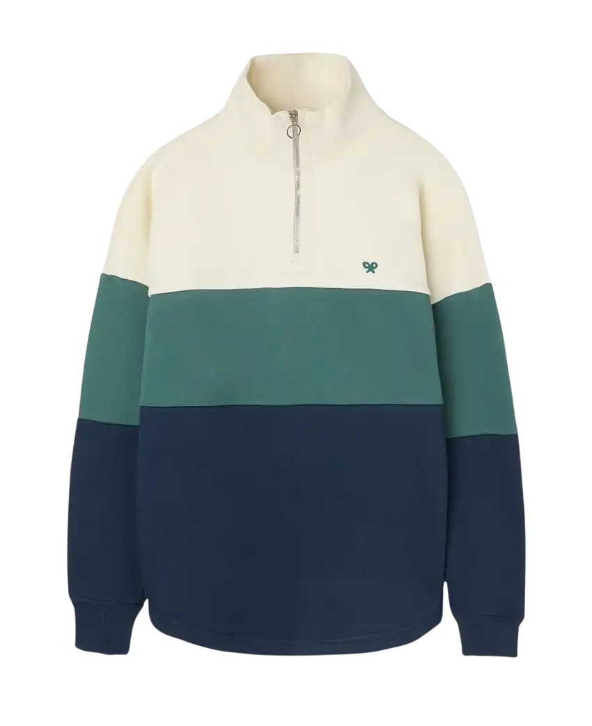 Sudadera SILBON Media Cremallera Azul Verde