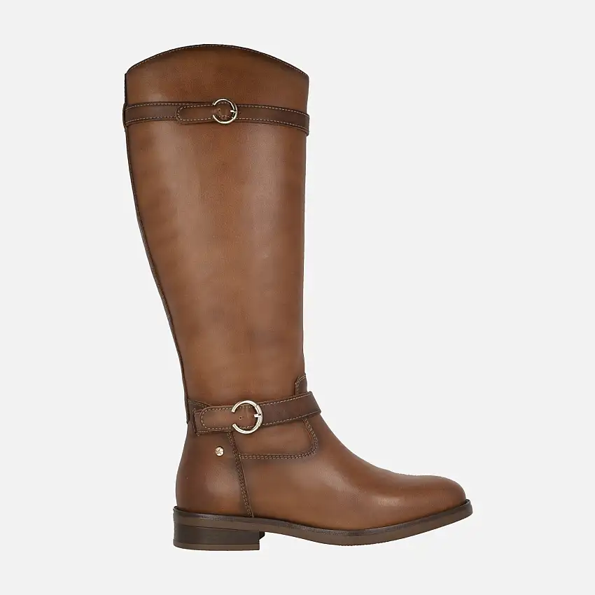 Botas altas de piel con detalle de hebillas Puertollano