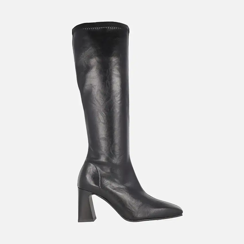 Botas de tacón alto con caña elástica imitación piel
