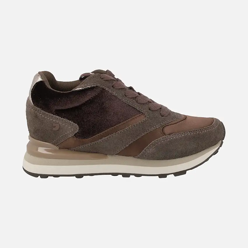 Zapatillas deportivas con cuña interior en combinado marrón Landfall