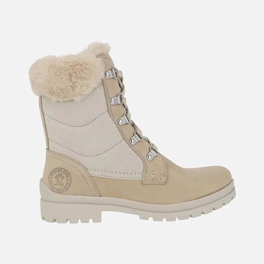 Botas de cordones con forro de pelo Tuscani B28 Crudo