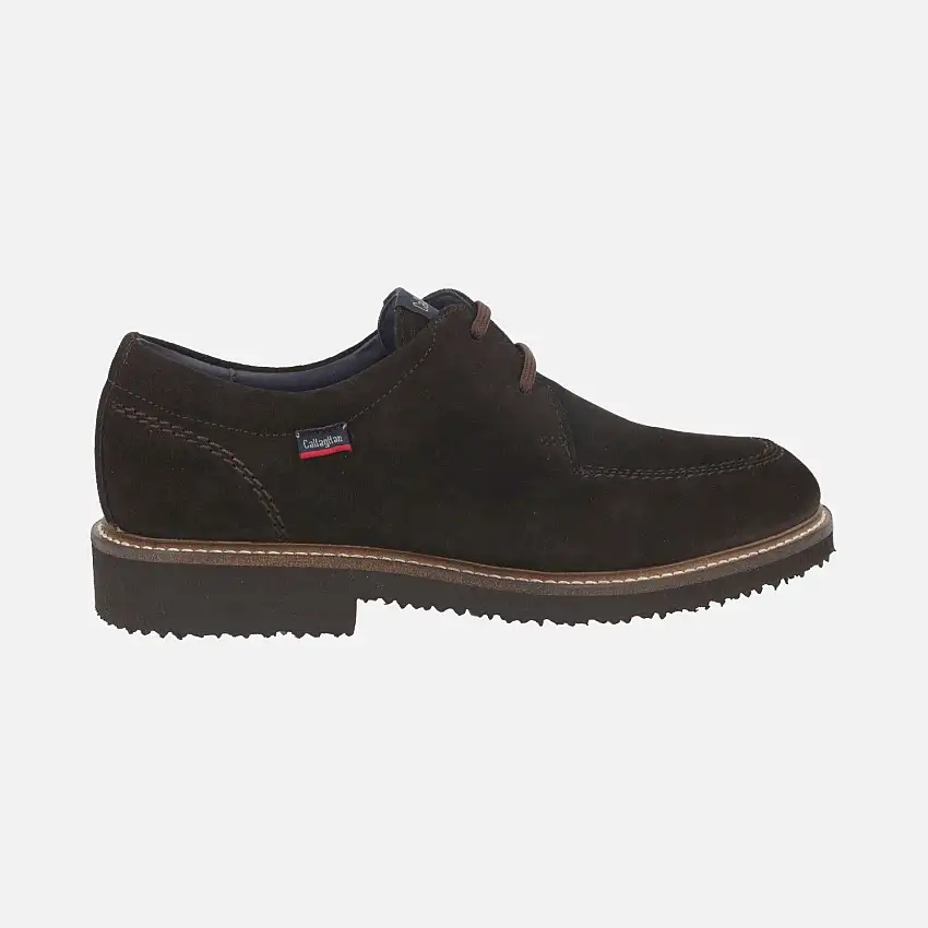 Zapatos de cordones para hombre en serraje marrón