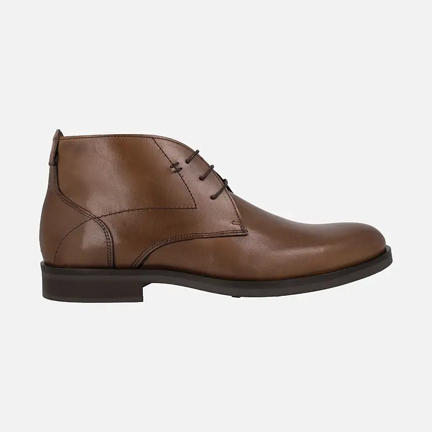 Botines de cordones para hombre en color cuero
