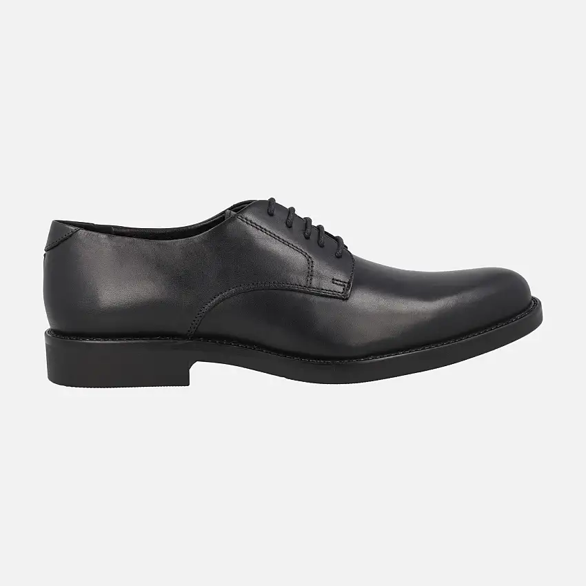 Zapatos de cordones blucher pala lisa en piel negra