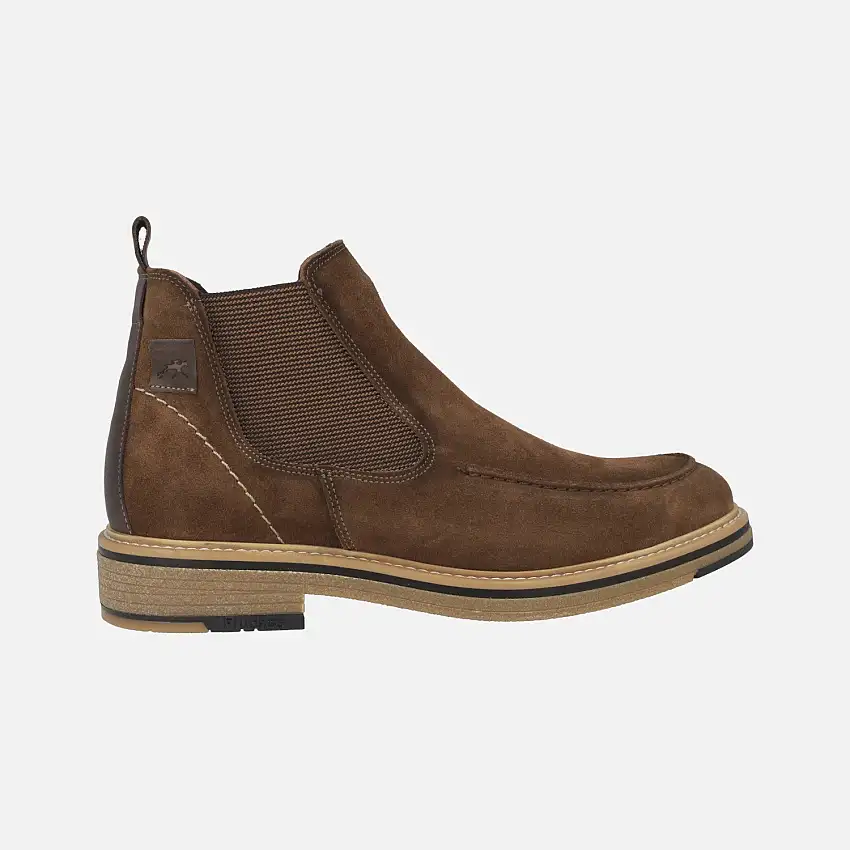 Botines Kasper en piel serraje con elástico y cremallera para hombre