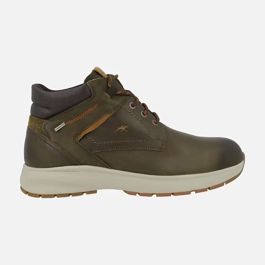 Botas Tritón en piel verde con cordones y membrana impermeable