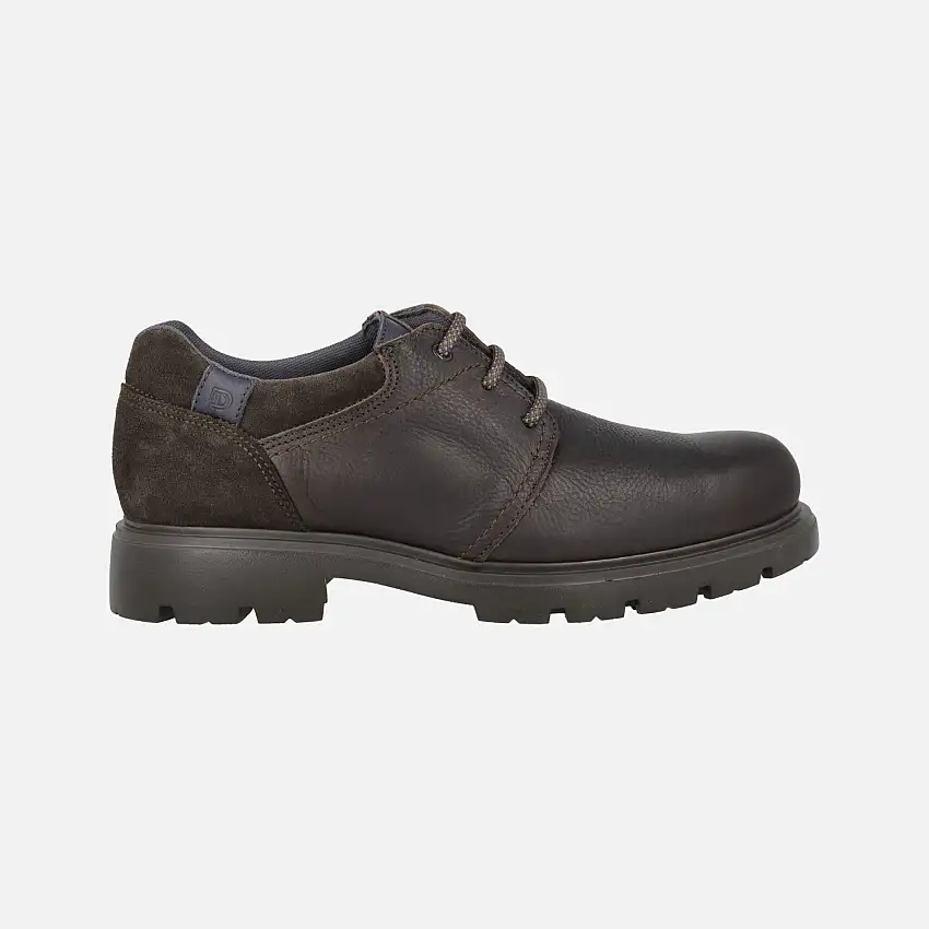 Zapatos marrones en piel y serraje con cordones para hombre