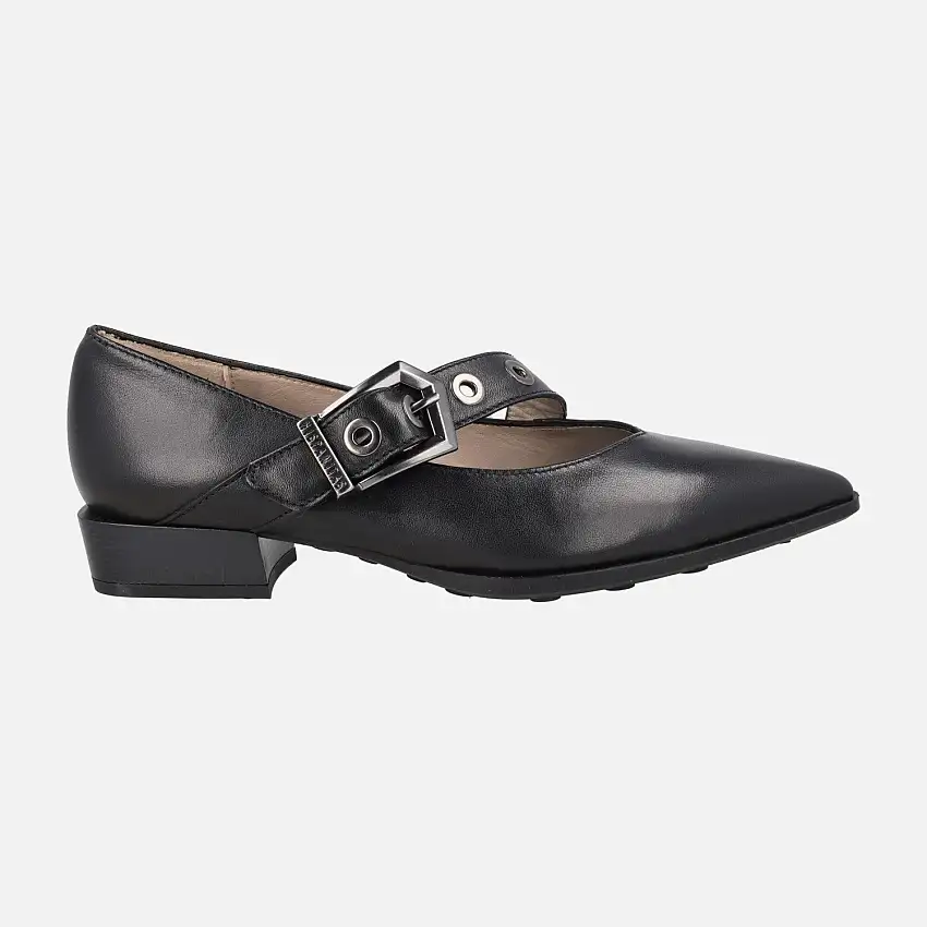 Bailarinas negras de piel con pulsera Turin