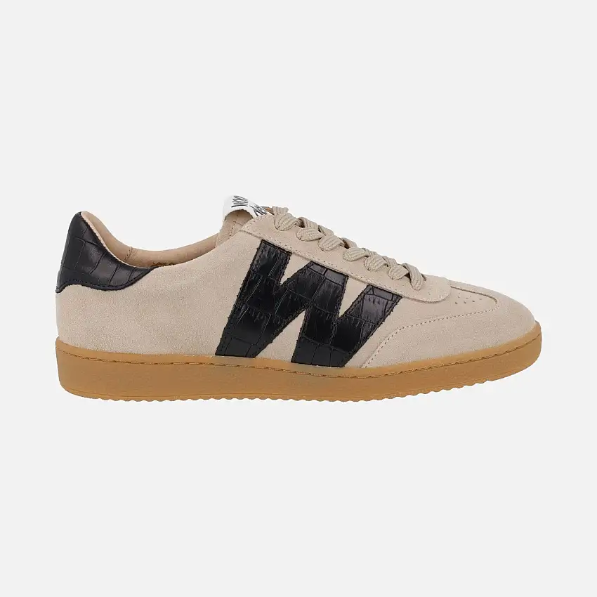 Deportivas Nubia 01 en combinado beige y negro