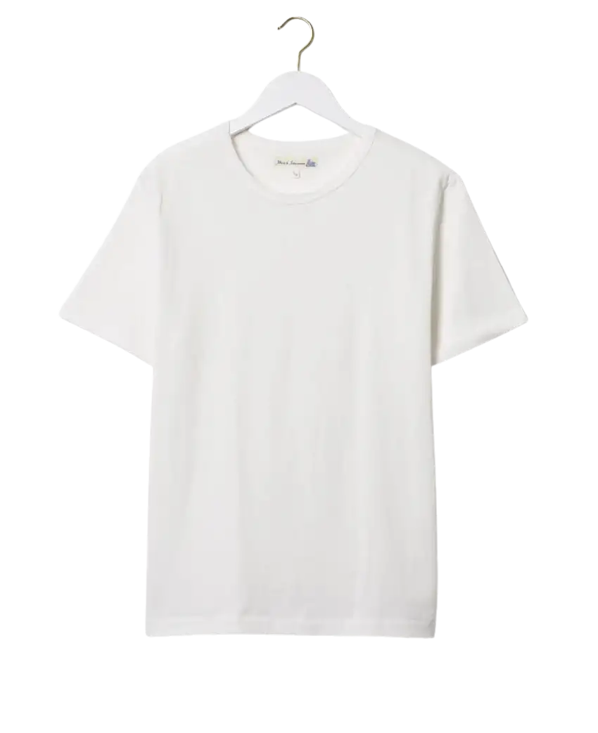 Camiseta MERZ B SCHWANEN Clásica de Peso Medio con Tejido de Punto circular 215 Blanca