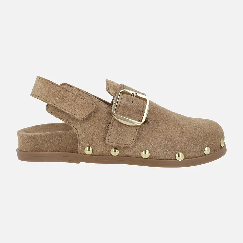Zuecos de serraje Alive con tira al talón con velcro