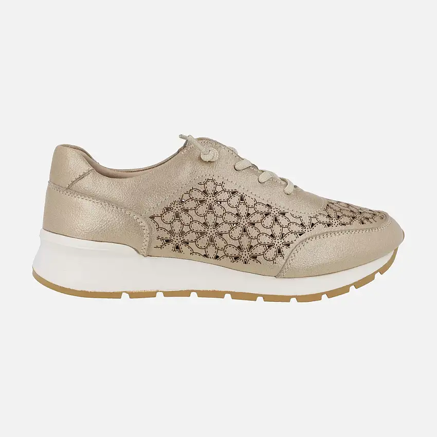 Zapatillas deportivas con serigrafiado y troquelados de flores