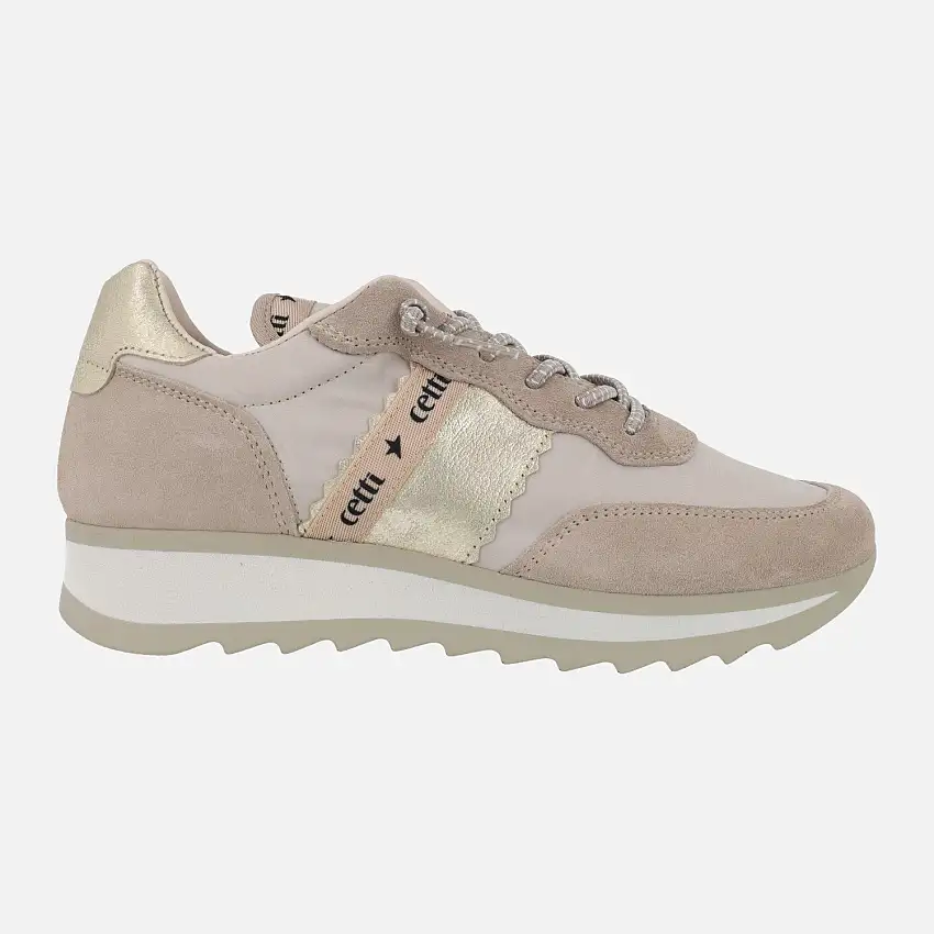 Zapatillas deportivas en combinado multi material con cordones elásticos