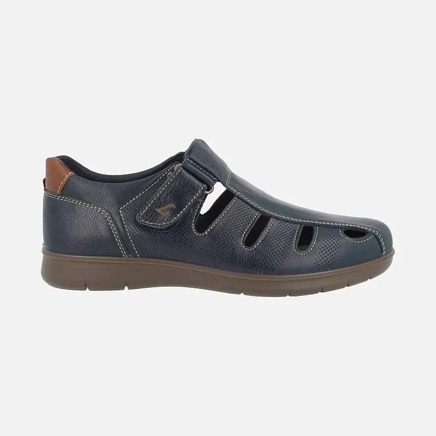 Sandalias confort de piel para hombre con cierre de velcro
