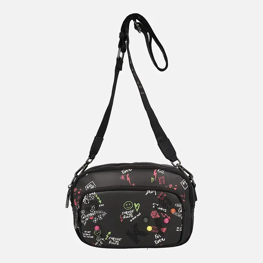 Bandoleras Pepe moll con detalle de graffity y tachas multicolor