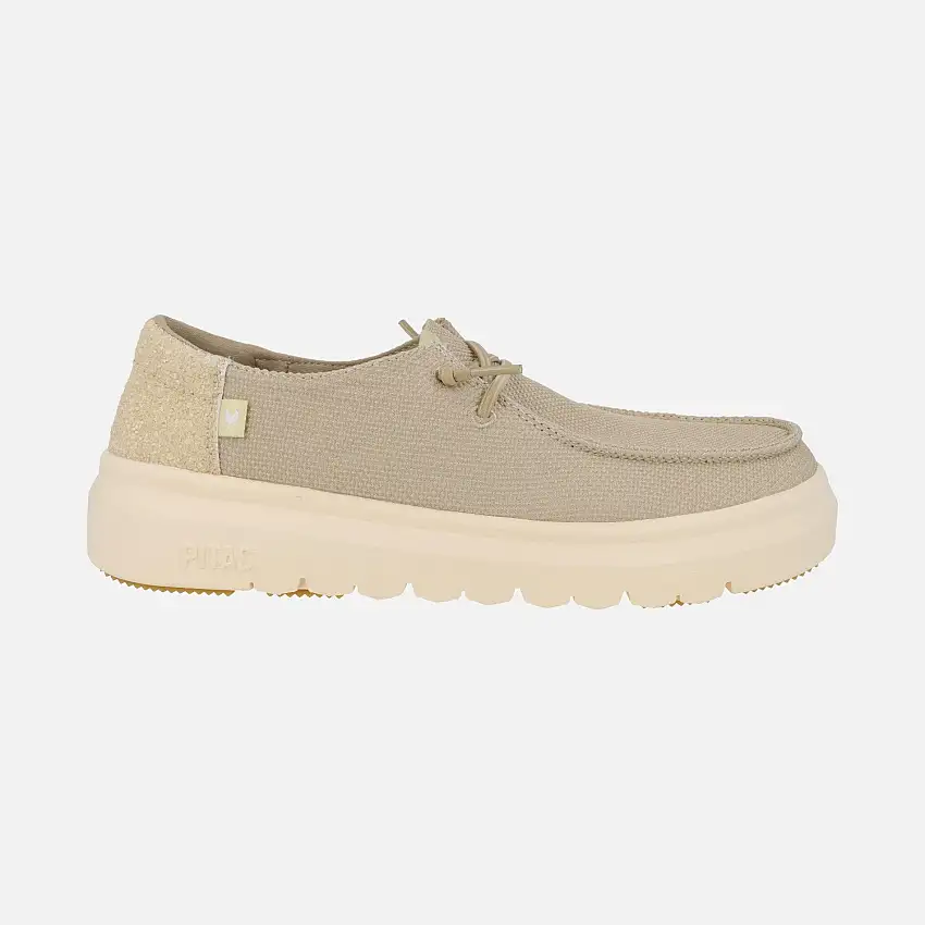Zapatos wallabi para mujer en tejido lona y glitter Menton