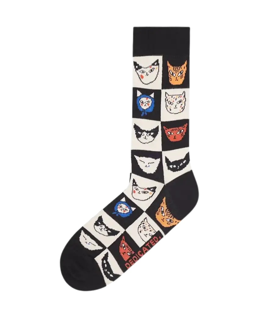 Calcetines DEDICATED Sigtuna Cat Bingo Black