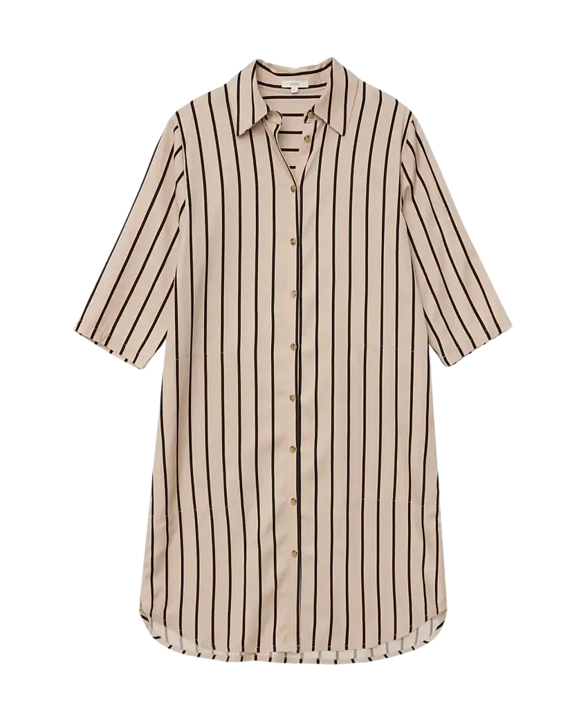 Vestido YERSE Brisa Camisero Tencel Crudo