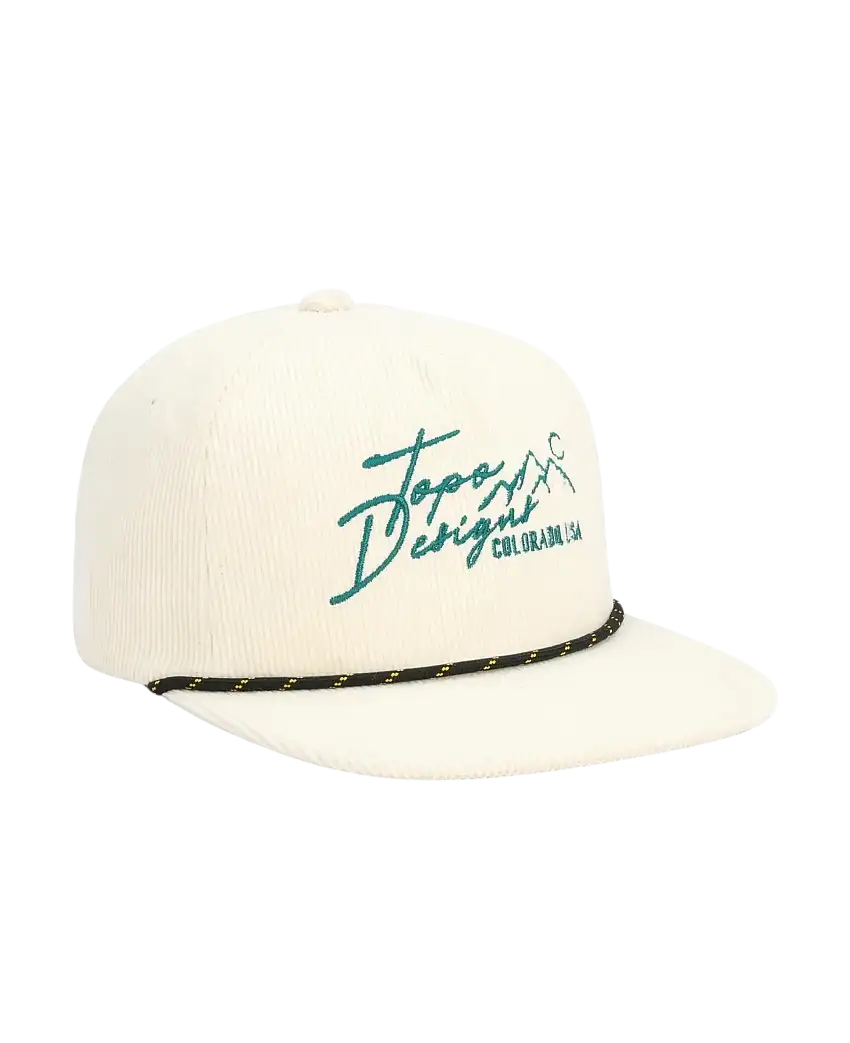 Gorra TOPO DESIGNS Corduroy Trucker Script Bone White