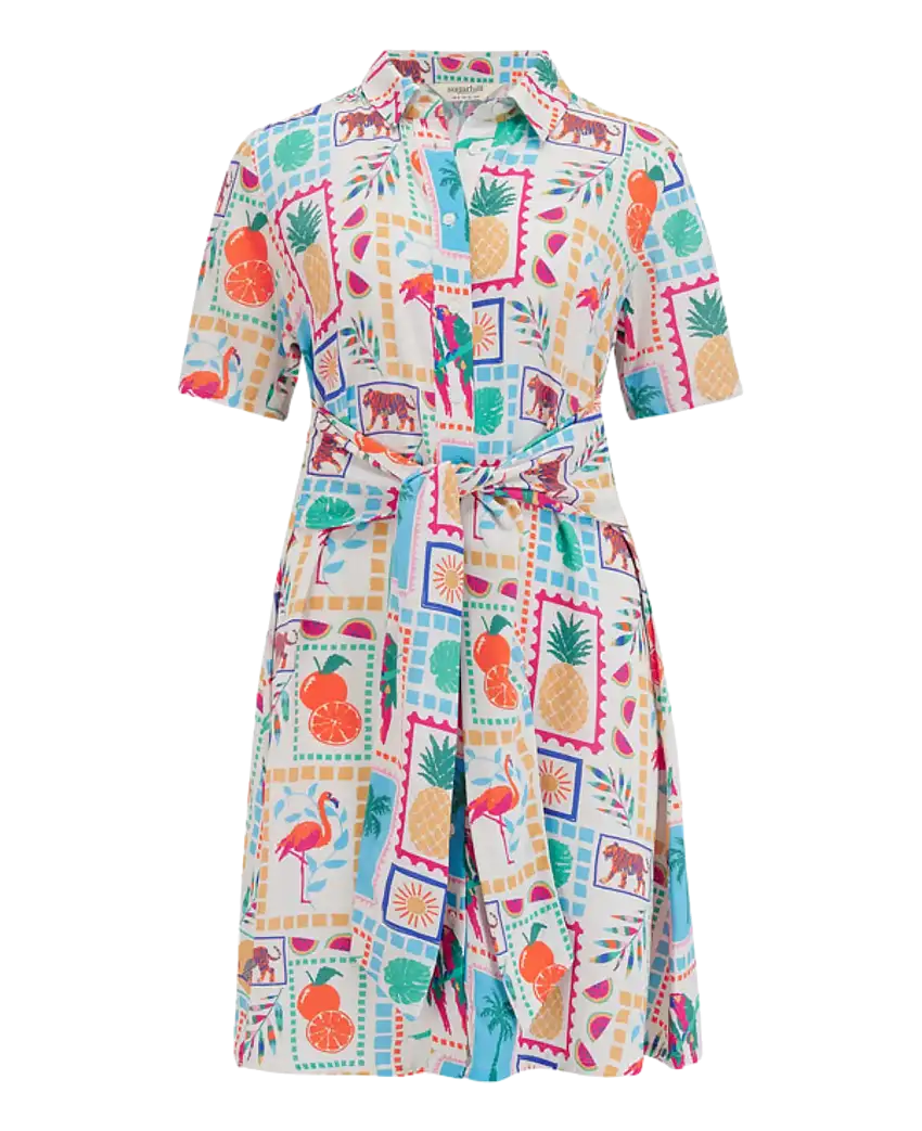 Vestido SUGARHILL Dessie Off White Jungle Tile