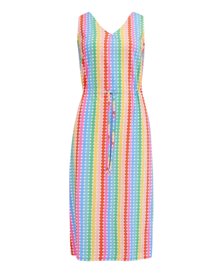 Vestido SUGARHILL Gilly Midi Multi Rainbow Circles