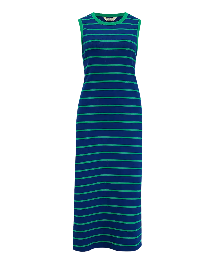 Vestido SUGARHILL Britanny Midi Blue Green Stripes